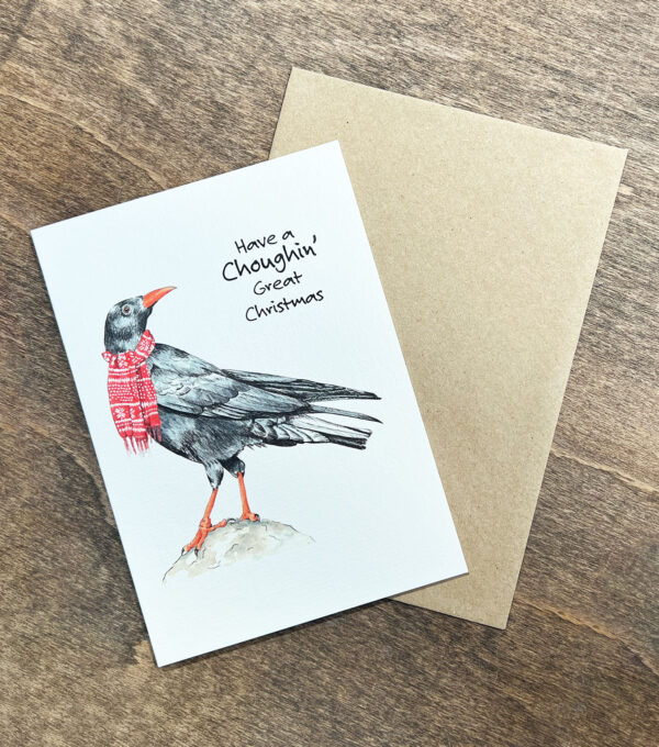 Cornish Chough Christmas Card