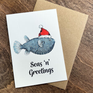 Puffer fish Christmas Card